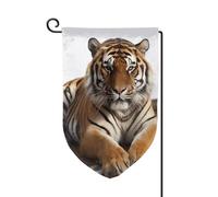 Bandiera da giardino 30,5 x 45,7 cm, bandiera esterna su entrambi i lati, bandiera stagionale di benvenuto, decorazione per esterni, fattoria, grande tigre, bandiere per patio, prato e giardino