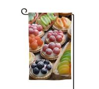 Bandiera da giardino 30,5 x 45,7 cm, bandiera esterna su entrambi i lati, bandiera stagionale di benvenuto per cortile, decorazione per esterni, fattoria, torte dolci fresche, bandiere per patio