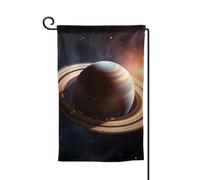 Bandiera da giardino 30,5 x 45,7 cm, bandiera esterna su entrambi i lati, bandiera stagionale di benvenuto per cortile, decorazione per esterni, casa colonica, Saturno, anello, pianeta, bandiere, per