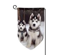 Bandiera da giardino 30,5 x 45,7 cm, bandiera esterna su entrambi i lati, bandiera stagionale di benvenuto da cortile, decorazione per esterni, fattoria, adorabili bandiere husky per patio, prato e