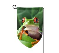 Bandiera da giardino 30,5 x 45,7 cm, bandiera esterna su entrambi i lati, bandiera stagionale di benvenuto, decorazione per esterni, fattoria, graziose bandiere a rana per patio, prato e decorazione