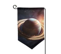 Bandiera da giardino 30,5 x 45,7 cm, bandiera esterna su entrambi i lati, bandiera stagionale di benvenuto per cortile, decorazione per esterni, casa colonica, Saturno, anello, pianeta, bandiere, per