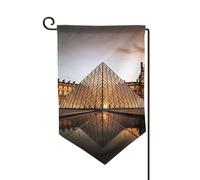 Bandiera da giardino 30,5 x 45,7 cm, bandiera esterna su entrambi i lati, bandiera stagionale di benvenuto per cortile, decorazione per esterni, casa colonica, museo del Louvre, a Parigi, per patio