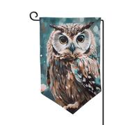 Bandiera da giardino 30,5 x 45,7 cm, bandiera esterna su entrambi i lati, bandiera stagionale di benvenuto per cortile, decorazione per esterni, fattoria, animali, simpatico gufo, bandiere per patio