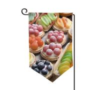 Bandiera da giardino 30,5 x 45,7 cm, bandiera esterna su entrambi i lati, bandiera stagionale di benvenuto per cortile, decorazione per esterni, fattoria, torte dolci fresche, bandiere per patio