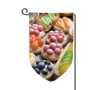 Bandiera da giardino 30,5 x 45,7 cm, bandiera esterna su entrambi i lati, bandiera stagionale di benvenuto per cortile, decorazione per esterni, fattoria, torte dolci fresche, bandiere per patio