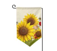 Bandiera da giardino 30,5 x 45,7 cm, bandiera esterna su entrambi i lati, bandiera stagionale di benvenuto per cortile, decorazione per esterni, fattoria, api, girasoli, margherita, rosa, fiori