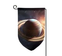 Bandiera da giardino 30,5 x 45,7 cm, bandiera esterna su entrambi i lati, bandiera stagionale di benvenuto per cortile, decorazione per esterni, casa colonica, Saturno, anello, pianeta, bandiere, per
