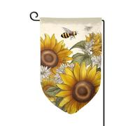 Bandiera da giardino 30,5 x 45,7 cm, bandiera esterna su entrambi i lati, bandiera stagionale di benvenuto per cortile, decorazione per esterni, fattoria, api, girasoli, margherita, rosa, fiori