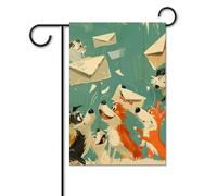 Bandiera da giardino 30,5 x 45,7 cm bandiera verticale da cortile animali che ricevono lettere bandiera di benvenuto piccole bandiere decorative per esterni per tutte le stagioni striscioni per patio