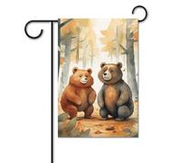 Bandiera da giardino 30,5 x 45,7 cm, doppia faccia, bandiera verticale da cortile, orso nel bosco, piccola bandiera decorativa per esterni per tutte le stagioni, striscioni per casa, patio, vacanze