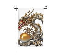 Bandiera da giardino 30,5 x 45,7 cm, doppia faccia primavera estate bandiera decorativa cortile bandiera cinese drago con perla piccola bandiera stagionale decorazione per esterni