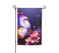 Bandiera da giardino 30,5 x 45,7 cm, doppia faccia primavera estate bandiera decorativa cortile bandiera viola farfalla piccola bandiera stagionale vacanza decorazione esterna