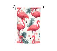 Bandiera da giardino 30,5 x 45,7 cm, doppia faccia primavera estate bandiera decorativa cortile bandiera rosa motivo fenicottero piccola bandiera stagionale vacanza decorazione esterna