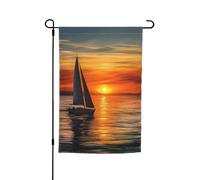Bandiera da giardino 30,5 x 45,7 cm, doppia faccia primavera estate bandiera decorativa cortile bandiera alba barca a vela piccola bandiera stagionale vacanza decorazione esterna