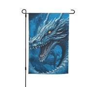 Bandiera da giardino 30,5 x 45,7 cm, doppia faccia primavera estate bandiera decorativa cortile bandiera drago blu freddo piccola bandiera stagionale vacanza decorazione esterna