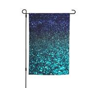 Bandiera da giardino 30,5 x 45,7 cm, doppia faccia primavera estate bandiera decorativa cortile bandiera verde acqua glitter piccola bandiera stagionale vacanza decorazione esterna