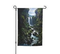 Bandiera da giardino 30,5 x 45,7 cm, doppia faccia primavera estate bandiera decorativa cortile bandiera cascata scogliera piccola bandiera stagionale vacanza decorazione esterna