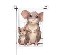 Bandiera da giardino 30,5 x 45,7 cm, doppia faccia primavera estate bandiera decorativa cortile bandiera madre e bambino ratti piccola bandiera stagionale vacanza decorazione esterna