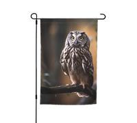 Bandiera da giardino 30,5 x 45,7 cm, doppia faccia primavera estate bandiera decorativa cortile bandiera gufo in piedi sull'albero piccola bandiera stagionale vacanza decorazione esterna