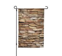 Bandiera da giardino 30,5 x 45,7 cm, doppia faccia primavera estate bandiera decorativa cortile bandiera rustica rocce muro di mattoni piccola bandiera stagionale vacanza decorazione esterna