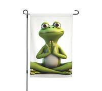Bandiera da giardino 30,5 x 45,7 cm, doppia faccia primavera estate bandiera decorativa cortile bandiera divertente rana fa yoga piccola bandiera stagionale vacanza decorazione esterna