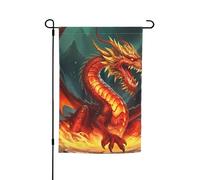 Bandiera da giardino 30,5 x 45,7 cm, doppia faccia primavera estate bandiera decorativa cortile bandiera drago re nel fuoco piccola bandiera stagionale vacanza decorazione esterna
