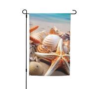 Bandiera da giardino 30,5 x 45,7 cm, doppia faccia primavera estate bandiera decorativa cortile bandiera spiaggia stelle marine conchiglie piccola bandiera stagionale vacanza decorazione esterna
