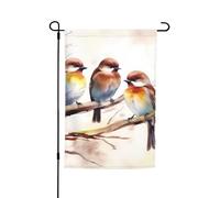 Bandiera da giardino 30,5 x 45,7 cm, doppia faccia primavera estate bandiera decorativa cortile bandiera uccelli appoggiati sul ramo di un albero piccola bandiera stagionale decorazione per esterni