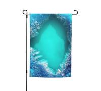 Bandiera da giardino 30,5 x 45,7 cm, doppia faccia primavera estate bandiera decorativa cortile banner blu acqua turchese piccola bandiera stagionale vacanza decorazione esterna
