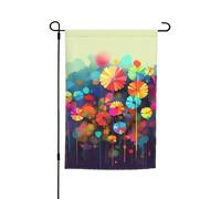 Bandiera da giardino 30,5 x 45,7 cm, doppia faccia primavera estate bandiera decorativa cortile banner stile astratto fiori colorati piccola bandiera stagionale vacanza decorazione esterna
