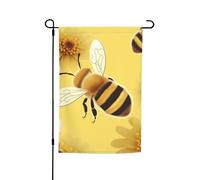 Bandiera da giardino 30,5 x 45,7 cm, doppia faccia primavera estate bandiera decorativa cortile banner miele ape 2 piccola bandiera stagionale vacanza decorazione esterna