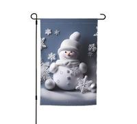 Bandiera da giardino 30,5 x 45,7 cm, doppia faccia primavera estate bandiera decorativa cortile banner pupazzo di neve stelle e fiocchi di neve piccola bandiera stagionale vacanza decorazione esterna