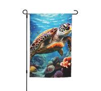 Bandiera da giardino 30,5 x 45,7 cm, doppia faccia primavera estate bandiera decorativa cortile banner tartarughe marine pittura a diamante piccola bandiera stagionale vacanza decorazione esterna