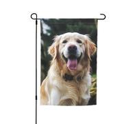 Bandiera da giardino 30,5 x 45,7 cm, doppia faccia primavera estate bandiera decorativa cortile banner divertente Golden Retriever piccola bandiera stagionale vacanza decorazione esterna