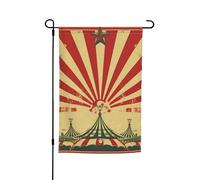 Bandiera da giardino 30,5 x 45,7 cm, doppia faccia primavera estate bandiera decorativa cortile banner vintage sfondo circo piccola bandiera stagionale vacanza decorazione esterna