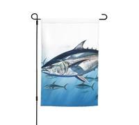 Bandiera da giardino 30,5 x 45,7 cm, doppia faccia primavera estate bandiera decorativa cortile banner tonno rosso piccola bandiera stagionale vacanza decorazione esterna