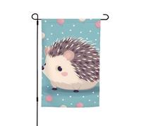 Bandiera da giardino 30,5 x 45,7 cm, doppia faccia primavera estate bandiera decorativa cortile banner riccio a pois piccola bandiera stagionale vacanza decorazione esterna