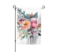 Bandiera da giardino 30,5 x 45,7 cm, doppia faccia primavera estate bandiera decorativa cortile banner acquerello floreale bouquet piccolo bandiera stagionale vacanza decorazione esterna