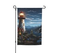 Bandiera da giardino 30,5 x 45,7 cm, doppia faccia primavera estate bandiera decorativa cortile banner Babbo Natale faro piccola bandiera stagionale vacanza decorazione esterna