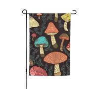 Bandiera da giardino 30,5 x 45,7 cm, doppia faccia primavera estate bandiera decorativa cortile banner fungo piccola bandiera stagionale festa decorazione esterna