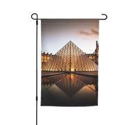 Bandiera da giardino 30,5 x 45,7 cm, doppia faccia primavera estate bandiera decorativa cortile banner museo del Louvre a Parigi piccola bandiera stagionale vacanza decorazione esterna