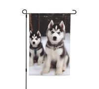 Bandiera da giardino 30,5 x 45,7 cm, doppia faccia primavera estate bandiera decorativa da cortile adorabile Husky piccola bandiera stagionale festa decorazione esterna