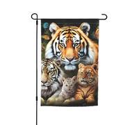 Bandiera da giardino 30,5 x 45,7 cm, doppia faccia primavera estate bandiera decorativa da cortile bandiera leone tigre leopardo e farfalla piccola bandiera stagionale decorazione per esterni
