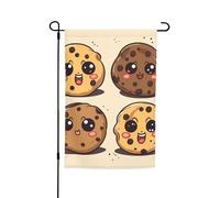 Bandiera da giardino 30,5 x 45,7 cm, doppia faccia primavera estate bandiera decorativa da cortile banner 3 biscotti con gocce di cioccolato piccola bandiera stagionale decorazione per esterni