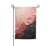 Bandiera da giardino 30,5 x 45,7 cm, doppia faccia primavera estate bandiera decorativa da cortile banner rosa rosa cipria e nera piccola bandiera stagionale decorazione per esterni