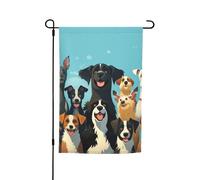 Bandiera da giardino 30,5 x 45,7 cm, doppia faccia primavera estate bandiera decorativa da cortile banner un grande gruppo di cani piccola bandiera stagionale decorazione per esterni