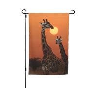 Bandiera da giardino 30,5 x 45,7 cm, doppia faccia primavera estate bandiera decorativa da cortile bandiera giraffa al tramonto piccola bandiera stagionale vacanza decorazione esterna