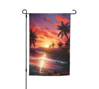 Bandiera da giardino 30,5 x 45,7 cm, doppia faccia primavera estate bandiera decorativa da cortile banner colorato tropicale tramonto piccola bandiera stagionale vacanza decorazione esterna