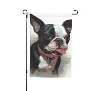 Bandiera da giardino 30,5 x 45,7 cm, doppia faccia primavera estate bandiera decorativa da cortile bandiera Boston Terrier piccola bandiera stagionale decorazione per esterni